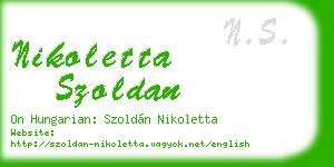 nikoletta szoldan business card